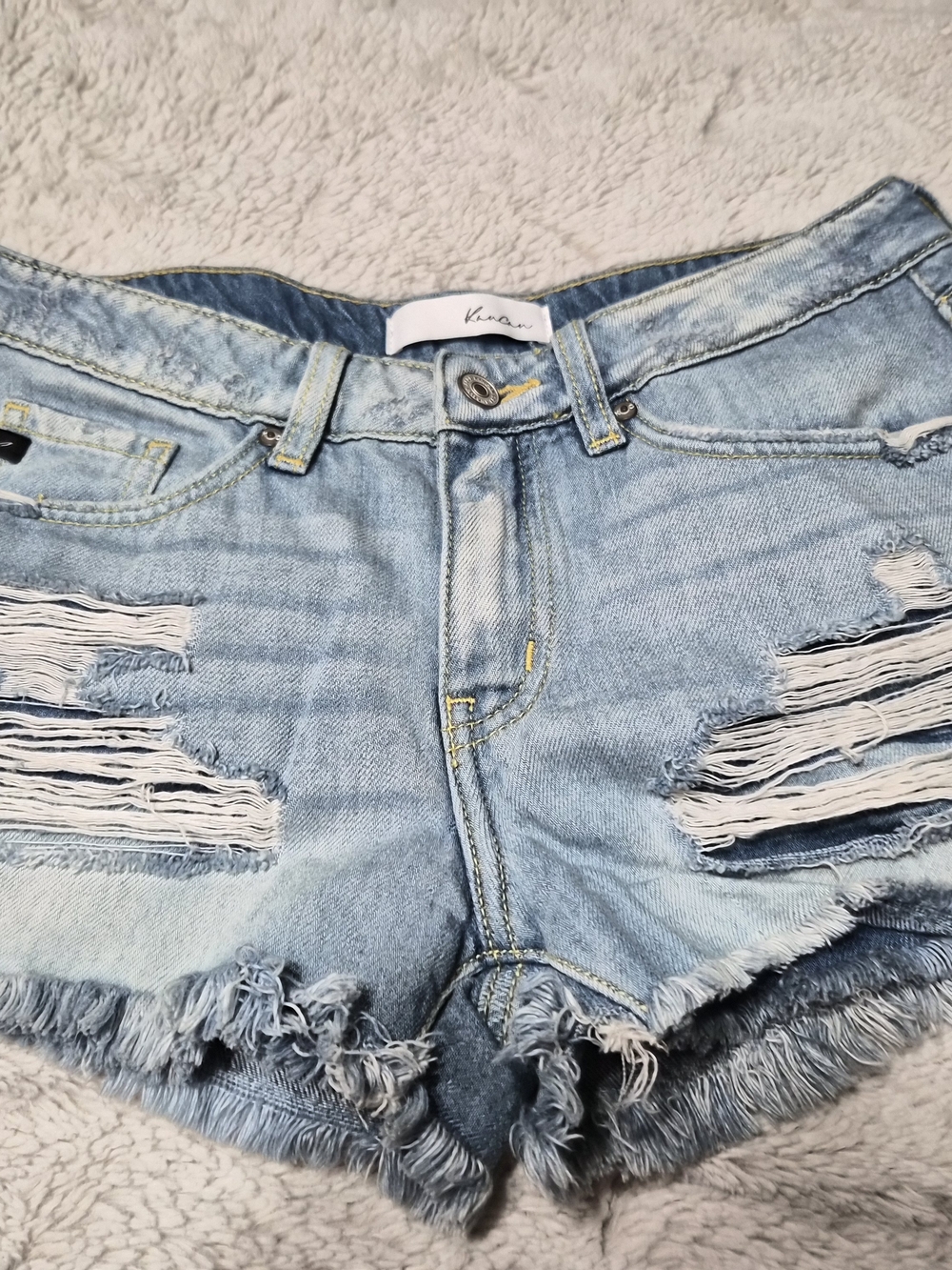Light Blue Distressed Denim Women's Shorts
